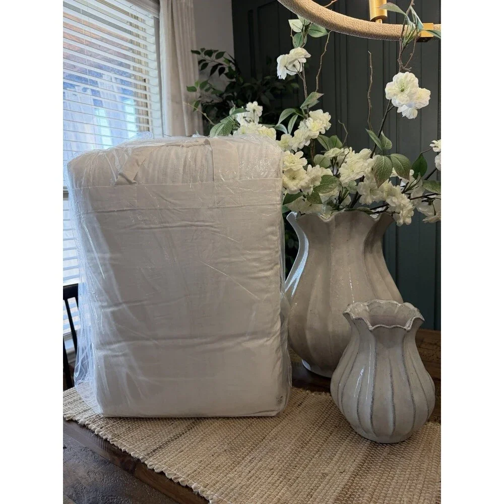 RARE 3pc Full/Queen Heather Stripe Comforter Set Twilight Taupe - Hearth & Hand